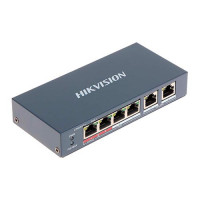 Неуправляемый коммутатор Pro 100M PoE, Dual Uplink, L2 Hikvision DS-3E0106HP-E